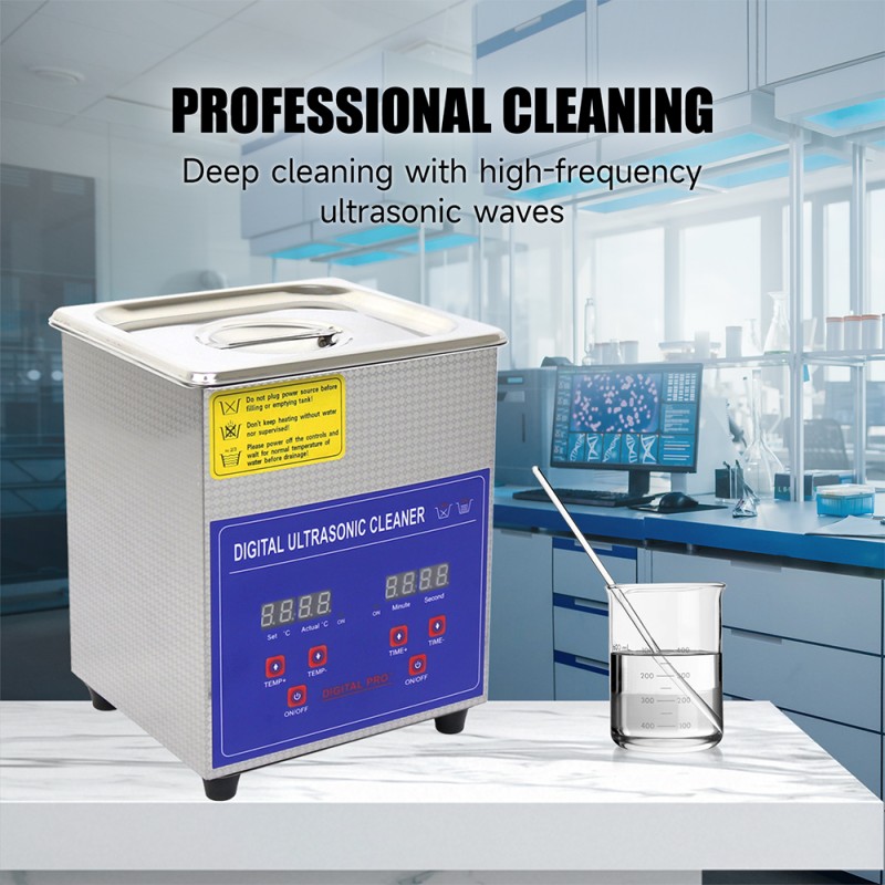 DIVEDEER 2L Ultrasonic Cleaner Industrial Strength Hardware Auto Repair Shop Laboratory Circuit Board Cleaning Machine Equipment 