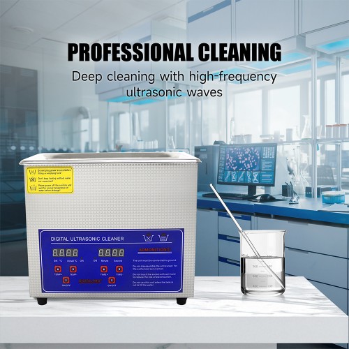 DIVEDEER 3L Ultrasonic Cleaner with Digital Timer Stainless Steel for Household Jewelry Glasses Watch Bath Cleaning Machine
