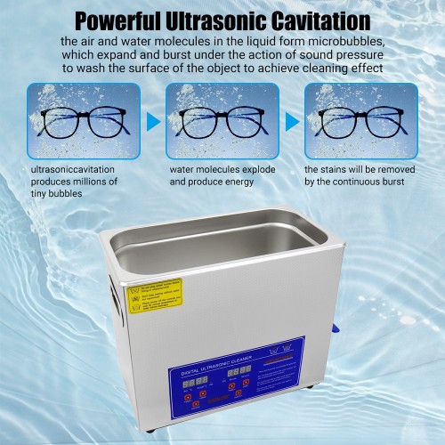 DIVEDEER 6L Commercial Ultrasonic Cleaning Machine Glasses Jewelry Watch Hardware Parts Circuit Board With Cleaning Machine