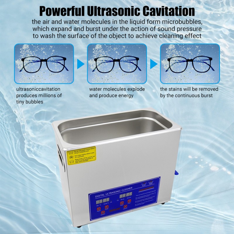 DIVEDEER 6L Commercial Ultrasonic Cleaning Machine Glasses Jewelry Watch Hardware Parts Circuit Board With Cleaning Machine 